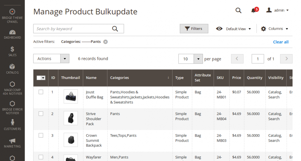 Magento 2 Bulk Product Update